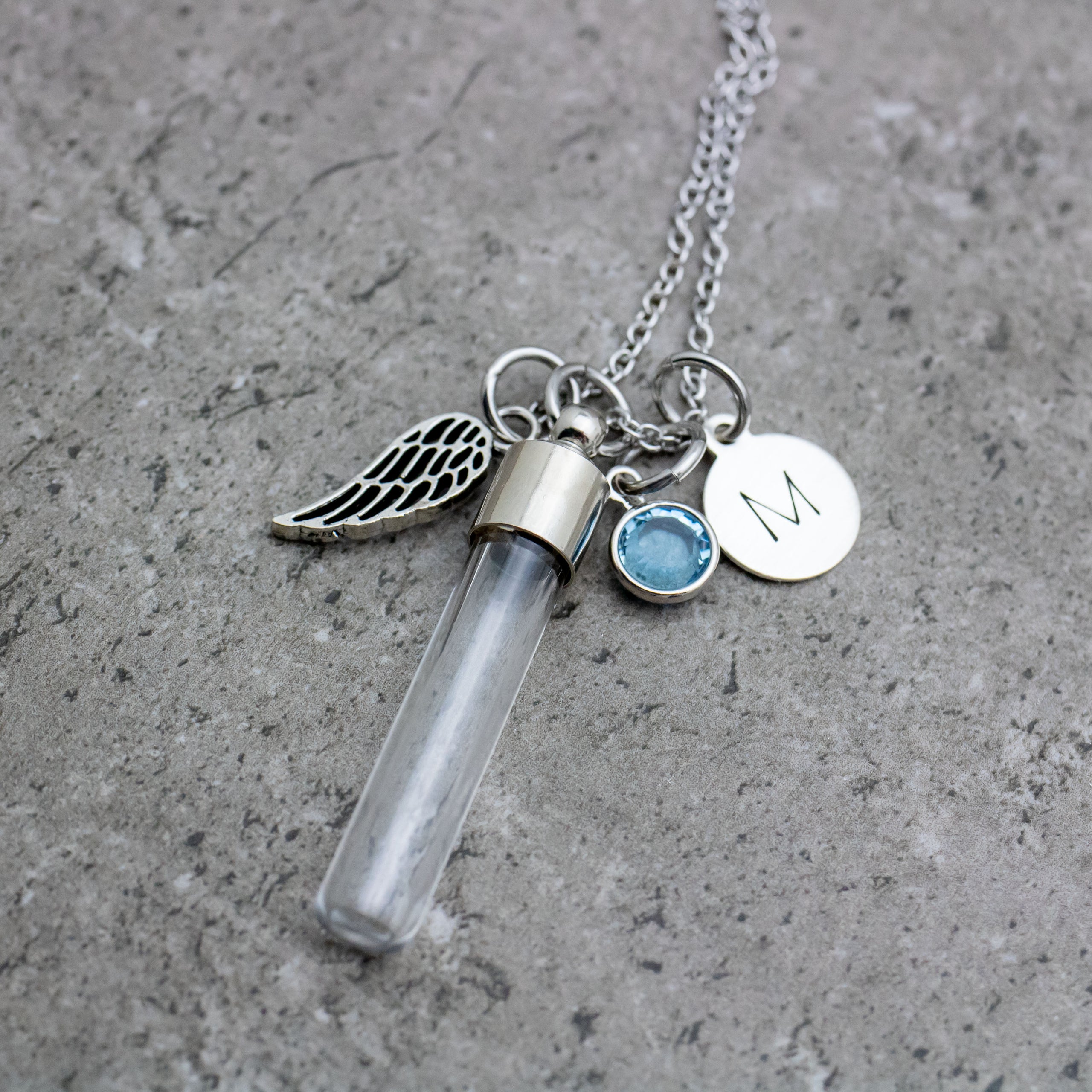 Personalized Glass Vial Urn Necklace Personalized Cremation